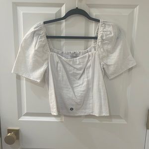 Abercrombie & Fitch Off the Shoulder White Top - Size Medium
